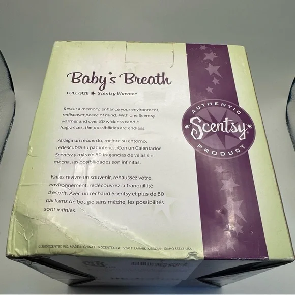 Scentsy Baby’s Breath Blue Wax Warmer Retired Full Size w/ Box – Looks Unused - Picture 13 of 16